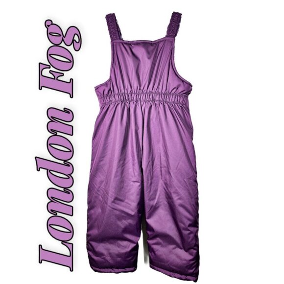 LONDON FOG Fushia Purple Insulated Baby Snow Bib, Size 3T - Picture 3 of 10